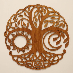 Életfa falikép - Nappal, holddal, Otthon & Életmód, Dekoráció, Kép & Falikép, Fából készült kép, Famegmunkálás, MESKA