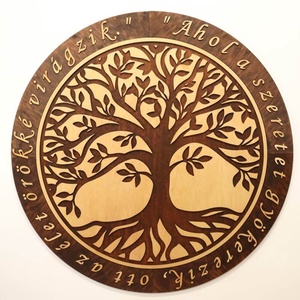 Életfa falikép - Két kis hajtással - idézettel - Meska.hu