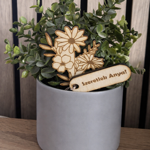 Anyák napi fa virág felirattal, Otthon & Életmód, Papír, írószer, Ajándékozás kellékei, Ajándékkísérő, Gravírozás, pirográfia, MESKA