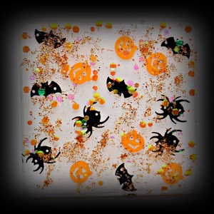 Halloween motívumos poháralátét, Otthon & Lakás, Halloween, Halloweeni dekoráció, Dekoráció, Mindenmás, Meska