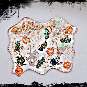 Halloween motívumos poháralátét (szabálytalan) , Otthon & Lakás, Halloween, Halloweeni dekoráció, Dekoráció, Mindenmás, Meska