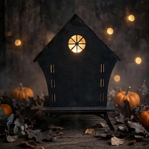 Világító boszorkányház � fa Halloween LED dekoráció - otthon & életmód - dekoráció - halloween - halloweeni lámpás - Meska.hu