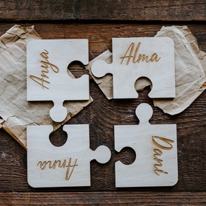 4 darabos névre szóló puzzle poháralátét szett - otthon & életmód - Meska.hu