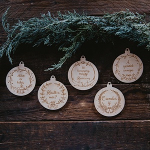 Feliratos karácsonyfadísz Karácsonyi dekoráció Gravírozzott Natúr karácsonyi dísz jókívánságokkal, Karácsony, Karácsonyi lakásdekoráció, Karácsonyfadíszek, Famegmunkálás, Gravírozás, pirográfia, MESKA