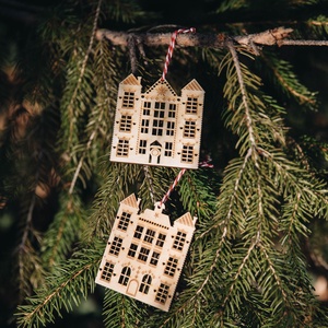 Fa házikó karácsonyi dísz Karácsonyi dekoráció Ajándék, Karácsony, Karácsonyi lakásdekoráció, Karácsonyfadíszek, Famegmunkálás, Gravírozás, pirográfia, MESKA