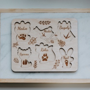 Állatos fa kirakós játék, puzzle - játék & sport - készségfejlesztő és logikai játék - oktató játékok - Meska.hu