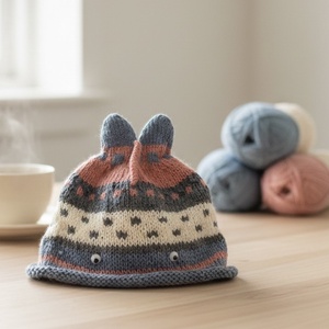 Kötött baba sapka � halacska, természetes fonalból 44-46 cm, Baba - mama, Babaruházat, Babasapka, Kötés, MESKA