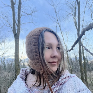 Alpaka gyapjú pixie bonnet � kézzel kötött barna sapka - Meska.hu