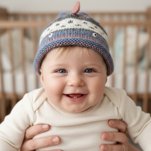 Kötött baba sapka � halacska, természetes fonalból 44-46 cm, Baba - mama, Babaruházat, Babasapka, Kötés, MESKA