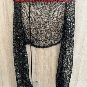 Csillogó hálós boleró, flitteres fekete shrug, alkalmi felső vagy strand kiegészítő (S/M) - ruha & divat - női ruha - bolero - Meska.hu