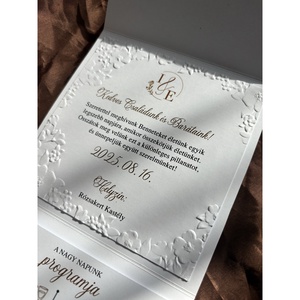 Dombornyomott, zsebes esküvői meghívó viaszpecséttel - esküvő - meghívó & kártya - meghívó - Meska.hu