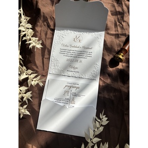 Dombornyomott, zsebes esküvői meghívó viaszpecséttel - esküvő - meghívó & kártya - meghívó - Meska.hu