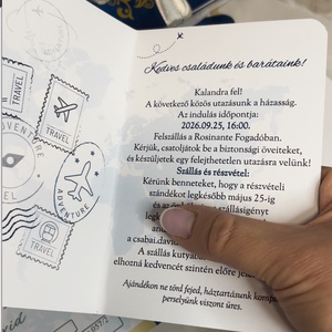 Útleveles, beszállókártyás kék esküvői meghívó - esküvő - meghívó & kártya - meghívó - Meska.hu