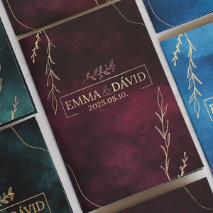 Burgundy Elegance � Elegáns bordó kinyitható esküvői meghívó, Esküvő, Meghívó & Kártya, Meghívó, Fotó, grafika, rajz, illusztráció, MESKA