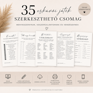 Esküvői és lánybúcsús játékcsomag - 35 játék egy helyen, Esküvő, Lánybúcsú, Fotó, grafika, rajz, illusztráció, MESKA