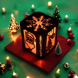 Karácsonyi mécsestartó LED mécsessel - karácsony - karácsonyi lakásdekoráció - karácsonyi lakásdíszek - Meska.hu