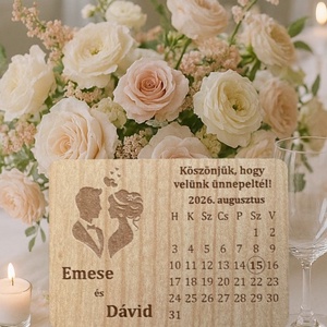 Esküvői köszönőajándék - gravírozott köszönőkártya - hűtőmágnes - esküvő - emlék & ajándék - köszönőajándék - Meska.hu