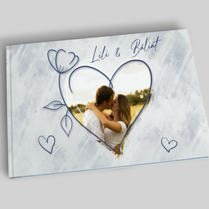 Esküvői vendégkönyv fotóval (kékesszürke), Esküvő, Emlék & Ajándék, Vendégkönyv, Könyvkötés, MESKA