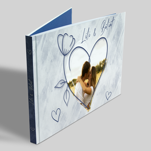 Esküvői vendégkönyv fotóval (kékesszürke) - esküvő - emlék & ajándék - vendégkönyv - Meska.hu