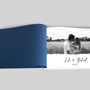 Esküvői vendégkönyv fotóval (kékesszürke) - esküvő - emlék & ajándék - vendégkönyv - Meska.hu