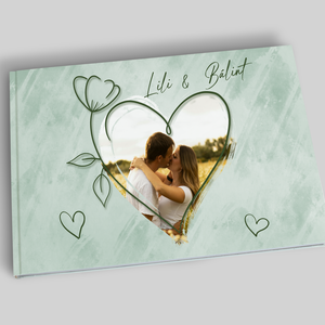 Esküvői vendégkönyv fotóval (zöld) - Meska.hu