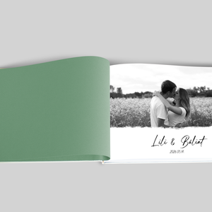 Esküvői vendégkönyv fotóval (zöld) - esküvő - emlék & ajándék - vendégkönyv - Meska.hu