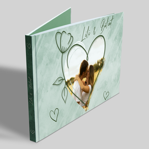 Esküvői vendégkönyv fotóval (zöld) - esküvő - emlék & ajándék - vendégkönyv - Meska.hu