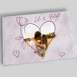 Esküvői vendégkönyv fotóval (lila) - Meska.hu