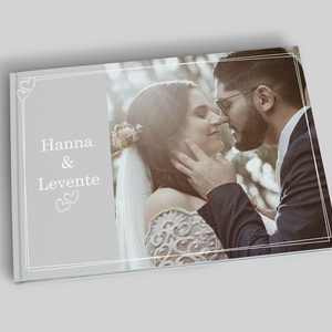 Esküvői vendégkönyv fotóval (Szürke modern) - Meska.hu
