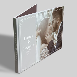 Esküvői vendégkönyv fotóval (Szürke modern) - esküvő - emlék & ajándék - vendégkönyv - Meska.hu