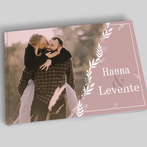 Esküvői vendégkönyv fotóval (fehér virágmintás) - Meska.hu