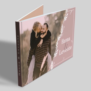 Esküvői vendégkönyv fotóval (fehér virágmintás) - esküvő - emlék & ajándék - vendégkönyv - Meska.hu