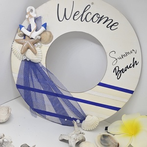 Ajtó dísz - Welcome summer beach-Nyári kopogtató Home dekor, Otthon & Életmód, Dekoráció, Ajtó- és ablak dekoráció, Ajtódísz & Kopogtató, Famegmunkálás, Festészet, MESKA