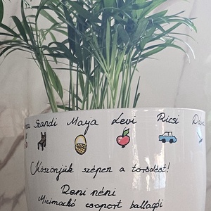 Micimackó kaspó ovis ballagási ajandék- Kézzel festett virágtartó  - otthon & életmód - dekoráció - virágdísz és tartó - cserép & kaspó - Meska.hu