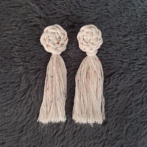 makramé knot fülbevaló - rainbow, Ékszer, Fülbevaló, Lógó fülbevaló, Csomózás, MESKA