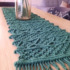 RENDELÉSRE makramé asztali futó geometrikus mintával - otthon & életmód - dekoráció - asztal és polc dekoráció - horgolt & csipketerítő - Meska.hu