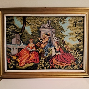 Életkép- finom öltéses gobelin falikép, Művészet, Textilkép, Gobelin, , MESKA