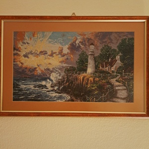 Világító torony- finom öltéses gobelin falikép - Meska.hu