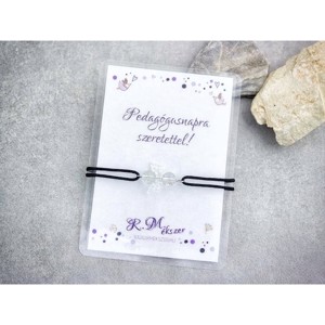 Hegyikristály karkötő védőangyal medállal, állítható � pedagógusnapi ajándék tanárnak, óvónőnek, áttetsző ásvány - Meska.hu