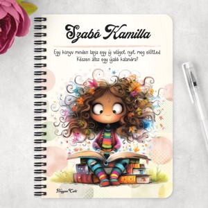 Személyre szabható - Olvasó őszi Könyvmoly lány mintás A6-os füzet - otthon & életmód - papír, írószer - jegyzetfüzet & napló - Meska.hu