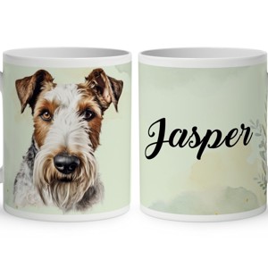 Névvel kérhető - Drótszőrű fox terrier portré mintás bögre, Otthon & Életmód, Konyhafelszerelés, tálalás, Tálalás, Bögre & Csésze, , MESKA