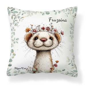 Névvel kérhető - Tündéri hermelin, a kecses felfedező mintás párna, Otthon & Életmód, Lakástextil, Párna & Párnahuzat, Díszpárna (belsővel együtt), , MESKA