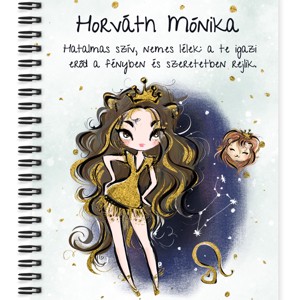 Személyre szabható - Barna hajú Csini Oroszlán lány mintás A5-ös füzet, Otthon & Életmód, Papír, írószer, Jegyzetfüzet & Napló, , MESKA