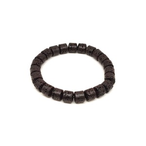 Bazalt fekete korong karkötő 9x8mm Lávakő - Meska.hu
