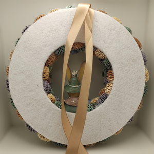 Tavaszi / húsvéti virágos koszorú, kopogtató 30 cm - otthon & életmód - dekoráció - ajtó- és ablak dekoráció - ajtódísz & kopogtató - Meska.hu