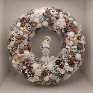 Karácsonyi kopogtató, koszorú 30 cm, Otthon & Életmód, Dekoráció, Ajtó- és ablak dekoráció, Ajtódísz & Kopogtató, Virágkötés, MESKA