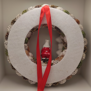 Karácsonyi kopogtató, koszorú Mikulással 30 cm - otthon & életmód - dekoráció - ajtó- és ablak dekoráció - ajtódísz & kopogtató - Meska.hu