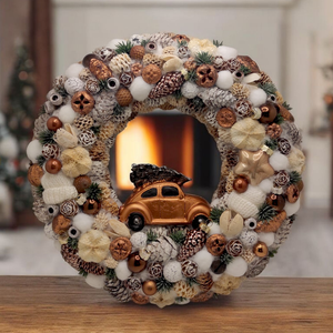 Karácsonyi kopogtató, koszorú 30 cm, Otthon & Életmód, Dekoráció, Ajtó- és ablak dekoráció, Ajtódísz & Kopogtató, Virágkötés, MESKA