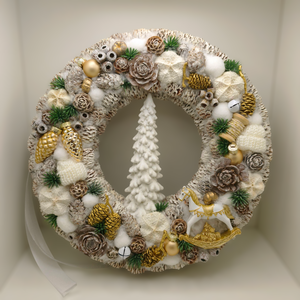 Karácsonyi kopogtató, koszorú 30 cm, Otthon & Életmód, Dekoráció, Ajtó- és ablak dekoráció, Ajtódísz & Kopogtató, Virágkötés, MESKA