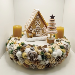 Adventi koszorú, mézeskalács  - karácsony - adventi díszek - adventi koszorú - Meska.hu